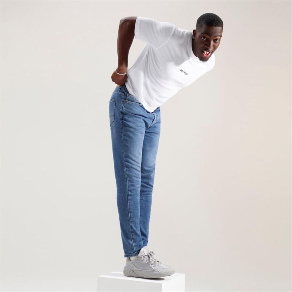 Jack Wills Mens Denim Faded Slim Jeans / Mid Blue